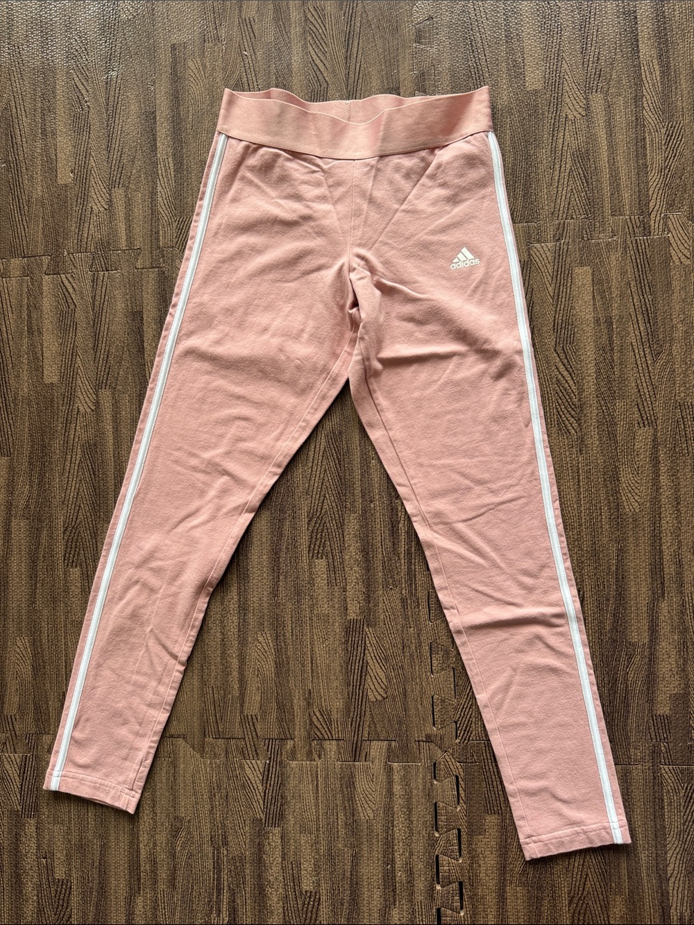 adidas Pink Women Leggings with White Side Stripes
